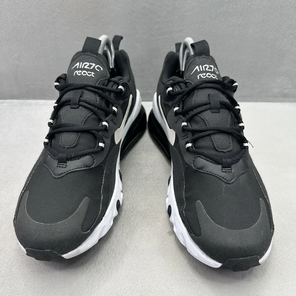 Womens 8 / 6.5Y Nike Air Max 270 React Shoes Black / White Athletic Sneakers